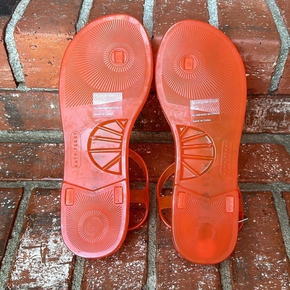 Katy Perry The Geli Stud Thong Sandals Starfish Fiery Orange Women’s 8 Jelly - Picture 6 of 7